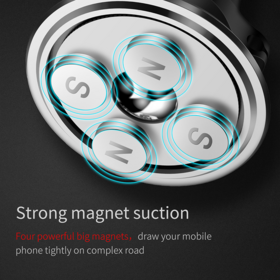 Baseus Suporte Telemóvel Carro Magnético Cabo clip Silver