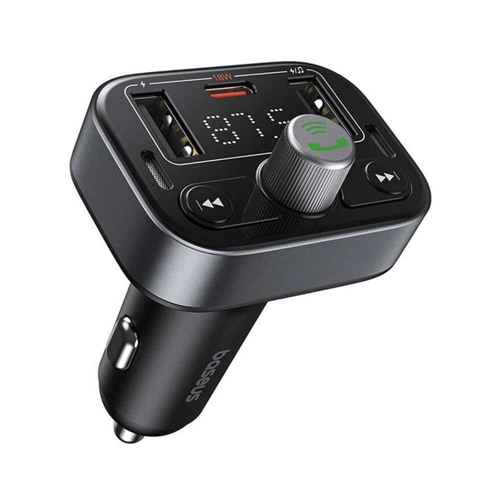 Carregador de Isqueiro S-09 Pro Series Car + Transmissor FM/Bluetooth Preto