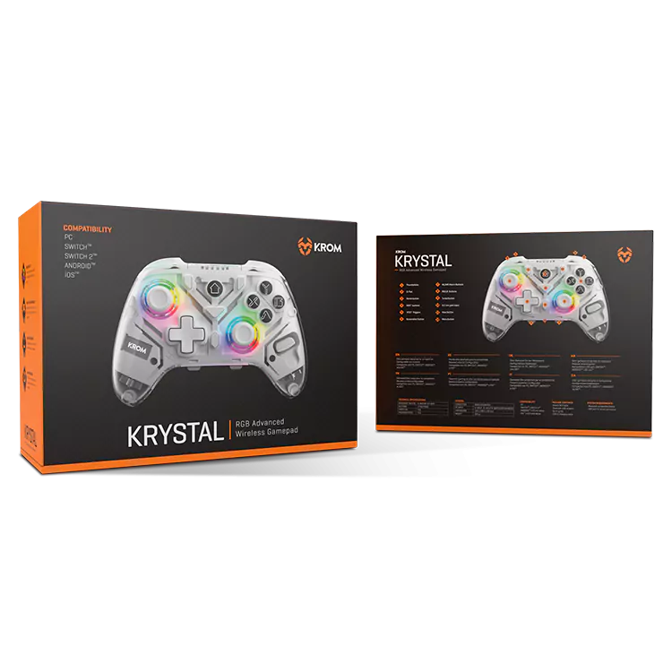 Gamepad Krom Krystal RGB Advanced Wireless