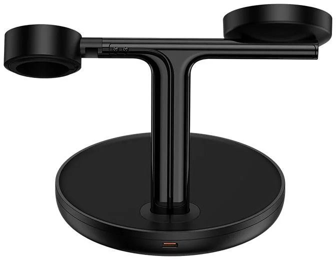 Baseus Suporte de Carregamento Swan 3 em 1 Magnético 20W Preto