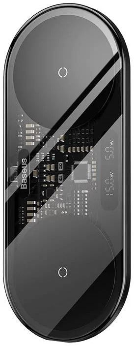 Baseus Carregador Wireless 2In1 20W Digital Led Display Preto