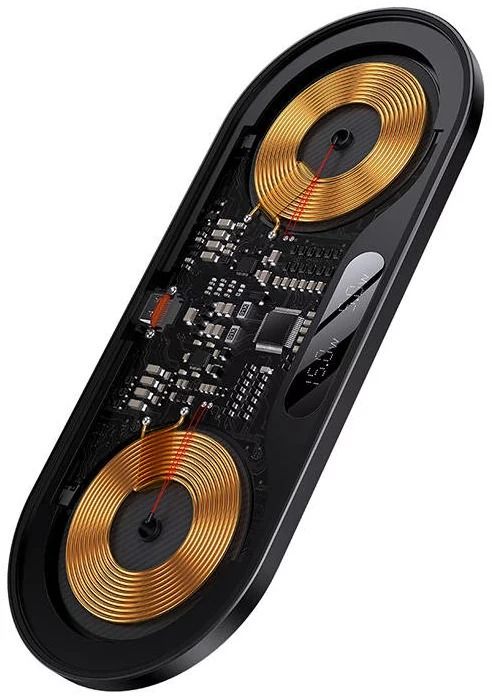 Baseus Carregador Wireless 2In1 20W Digital Led Display Preto