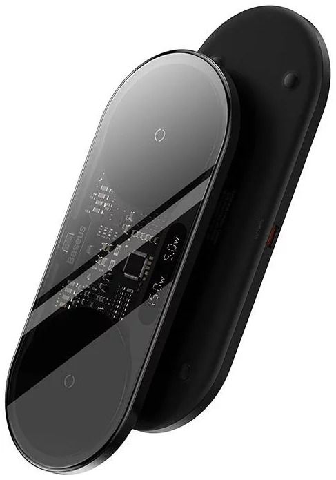 Baseus Carregador Wireless 2In1 20W Digital Led Display Preto