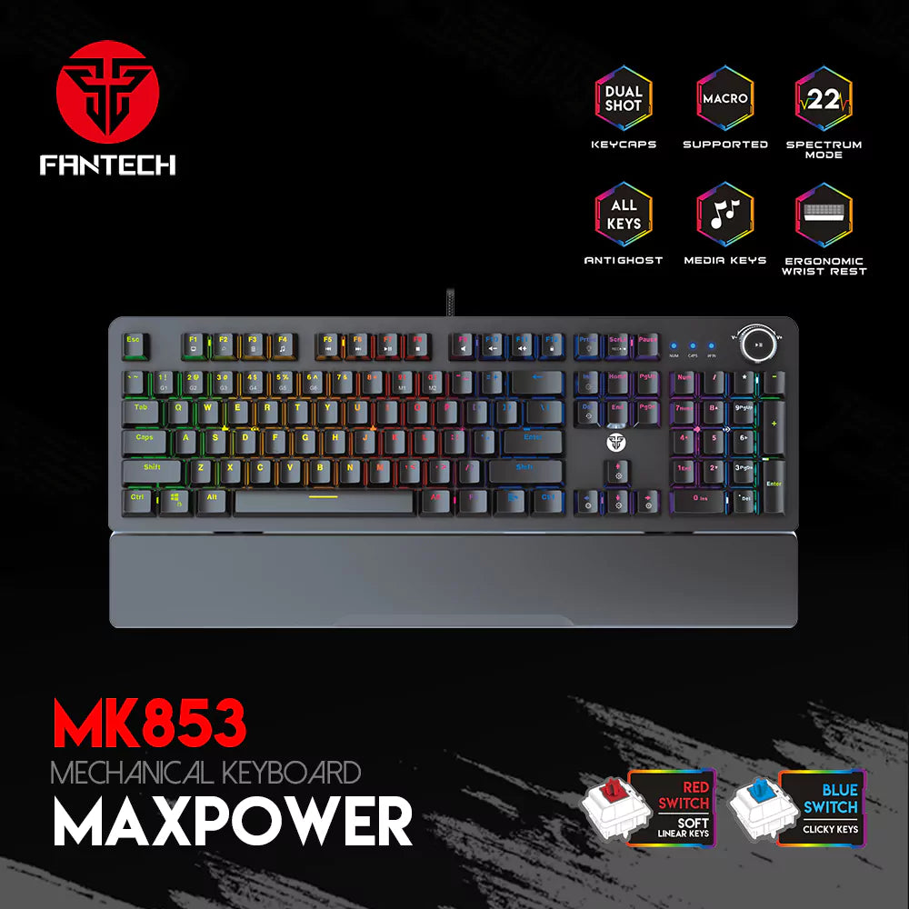 Teclado Mecânico Fantech MAXPOWER MK853 RGB (PT)