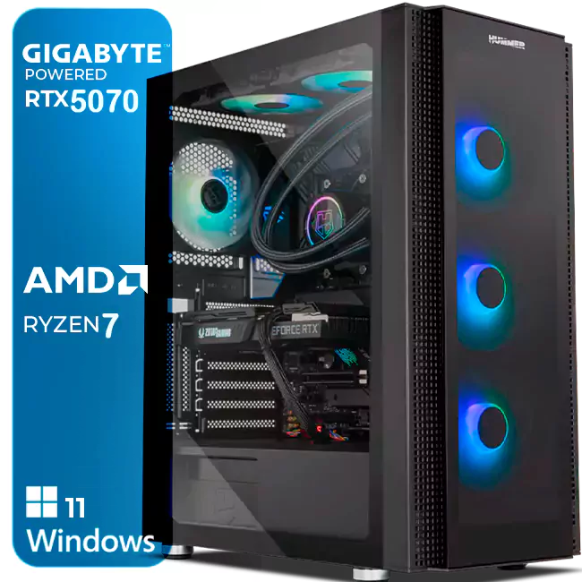 Computador Gaming AMD Ryzen 7 5800XT, 32GB, RTX5070, 1TB