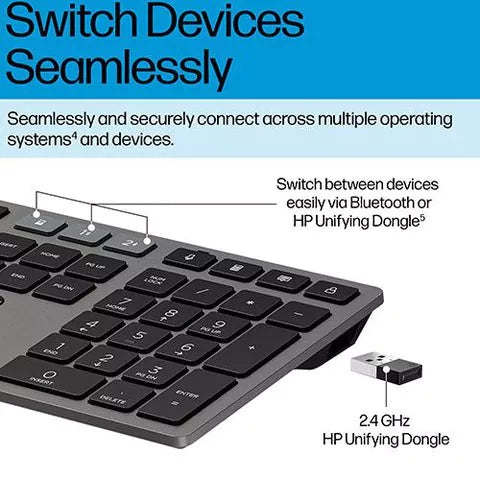 Conjunto Teclado + Rato HP 725 Multi-Device Wireless