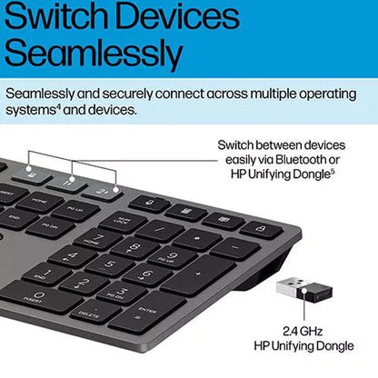 Conjunto Teclado + Rato HP 725 Multi-Device Wireless