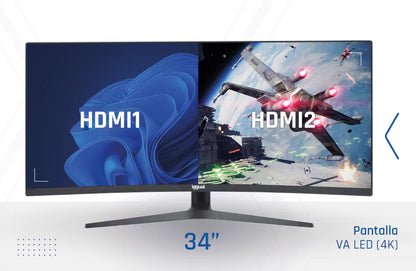 Monitor Curvo iggual Gaming VA 34" WQHD 21:9 165Hz 1ms