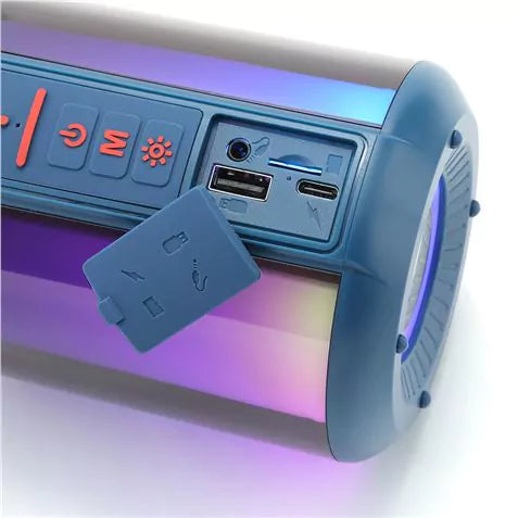 Coluna Portátil CoolSound Light Boom 5W Bluetooth Lilás Led