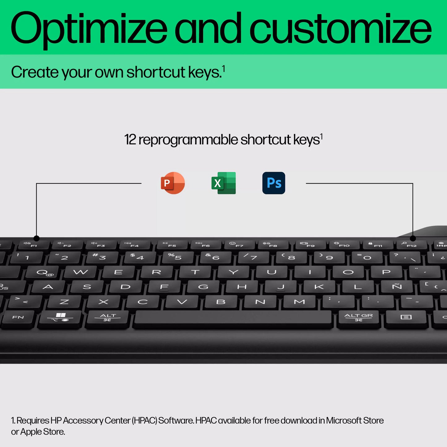 Teclado HP 475 sem fio de modo duplo Preto