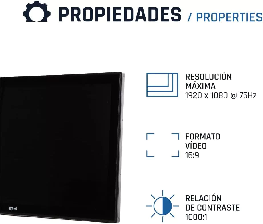 Monitor 27" Iggual IPS FHD 75Hz VGA HDMI Frameless