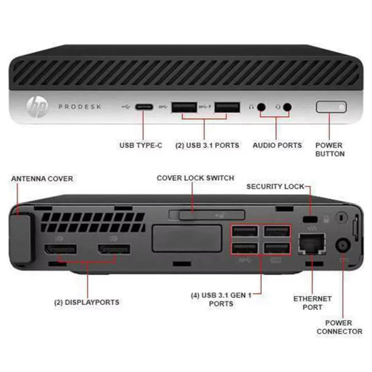 Mini Computador Recondicionado HP ProDesk 600 G4, i5-8400, 8GB, 256GB SSD, Windows 11 Pro