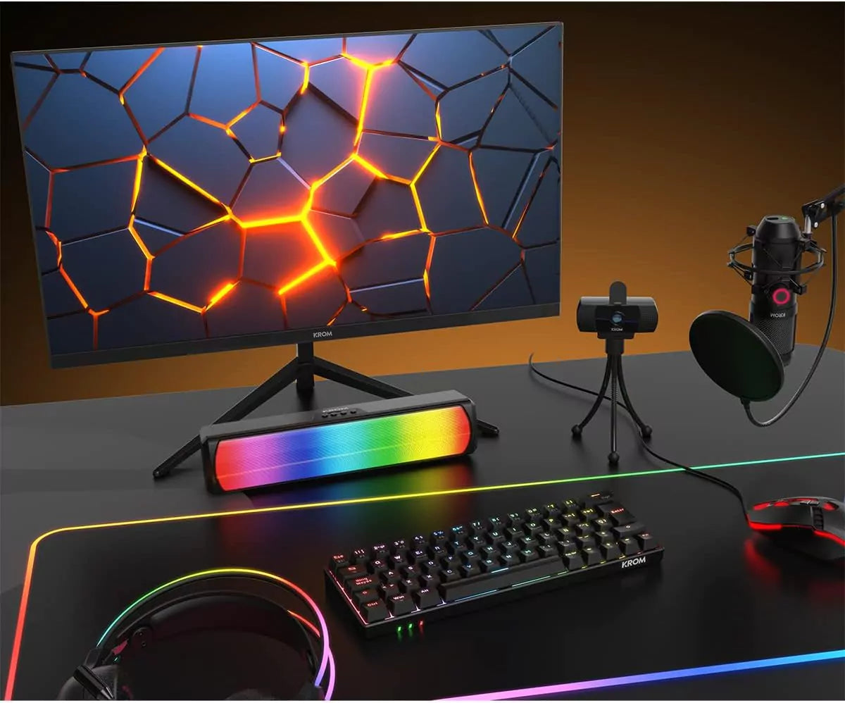 Barra de Som Krom K-Pop Bluetooth RGB