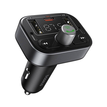 Carregador de Isqueiro S-09 Pro Series Car + Transmissor FM/Bluetooth Preto