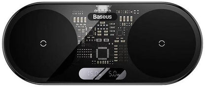 Baseus Carregador Wireless 2In1 20W Digital Led Display Preto