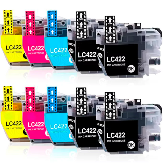 Conjunto 10 Tinteiros Compatíveis Brother LC422 XL