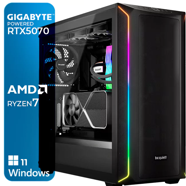 Computador Gaming AMD Ryzen 7 7800X3D, 32GB DDR5, RTX5070, 1TB