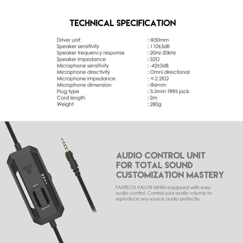 Auscultador Fantech VALOR MH86 Multi-Plataforma Space Edition