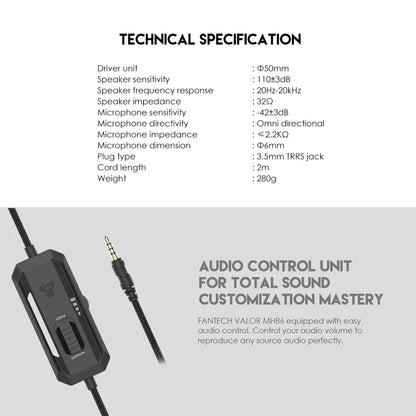 Auscultador Fantech VALOR MH86 Multi-Plataforma Space Edition