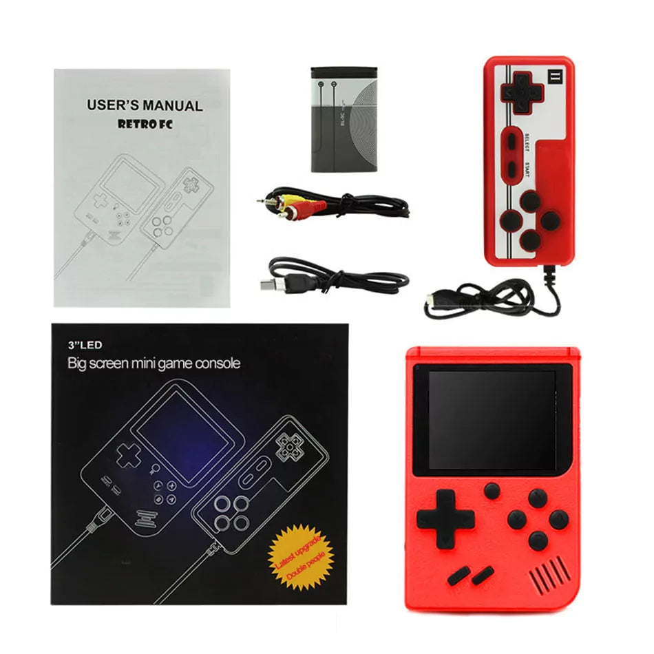 Consola Portátil Clássica 400 Jogos + Gamepad Azul