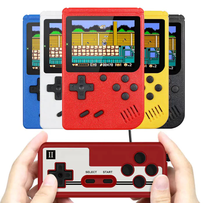 Consola Portátil Clássica 400 Jogos + Gamepad Azul
