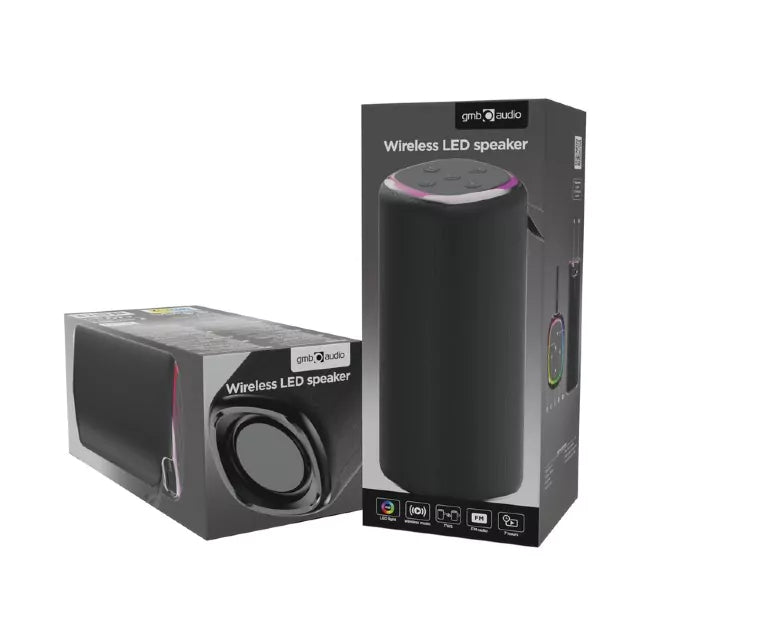 Coluna Portátil Gembird 10W Led Preta