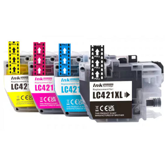 Conjunto 4 Tinteiros Compatíveis Brother LC421 XL