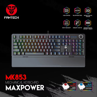 Teclado Mecânico Fantech MAXPOWER MK853 RGB (PT)