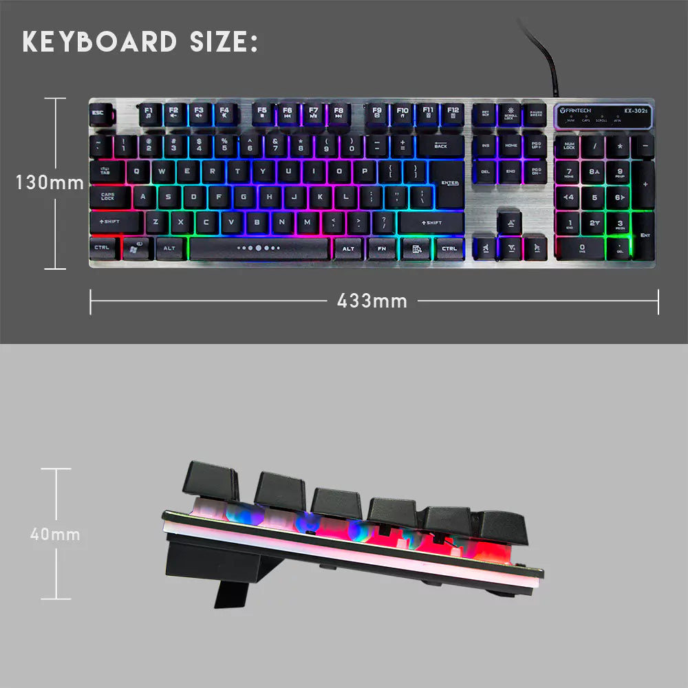 Teclado + Rato Fantech Major KX-302s (PT)