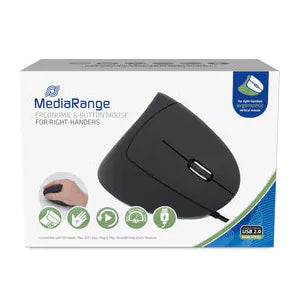 Rato Ótico Mão Direita Mediarange Ergonómico 6 Botões