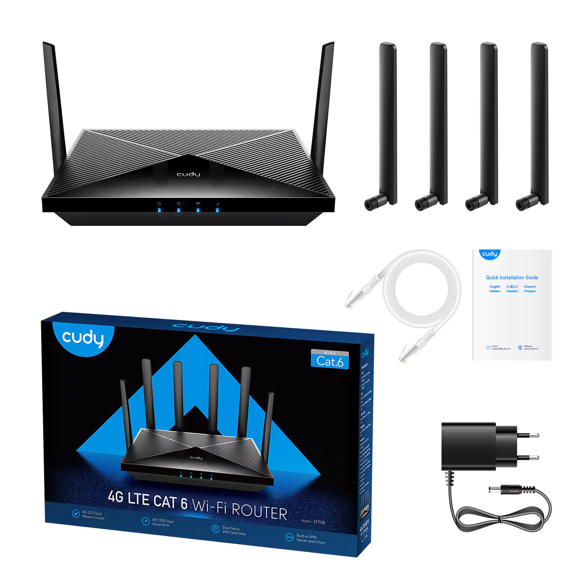 Router Cudy LT700 AC1200 Dual-Band WiFi 5 4G LTE Gigabit