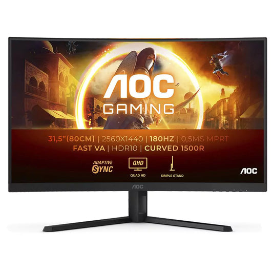 Monitor AOC 32" Curvo 1500R LED Fast VA QHD 180Hz HDR10 1ms