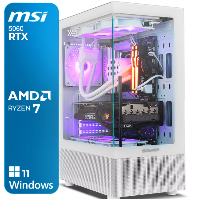 Computador Gaming AMD Ryzen 7, 32GB DDR5, RTX5060, 1TB