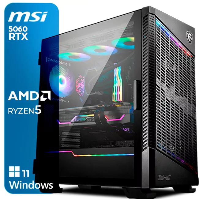 Computador Gaming AMD Ryzen 5 9600X, 32GB, RTX5060, 1TB