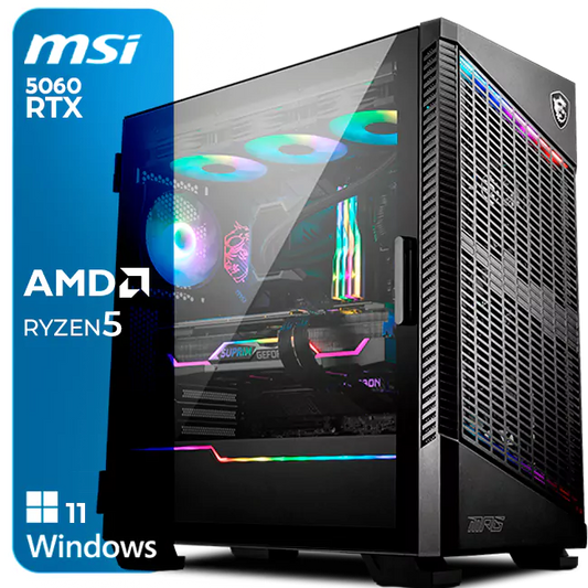 Computador Gaming AMD Ryzen 5 9600X, 32GB, RTX5060, 1TB