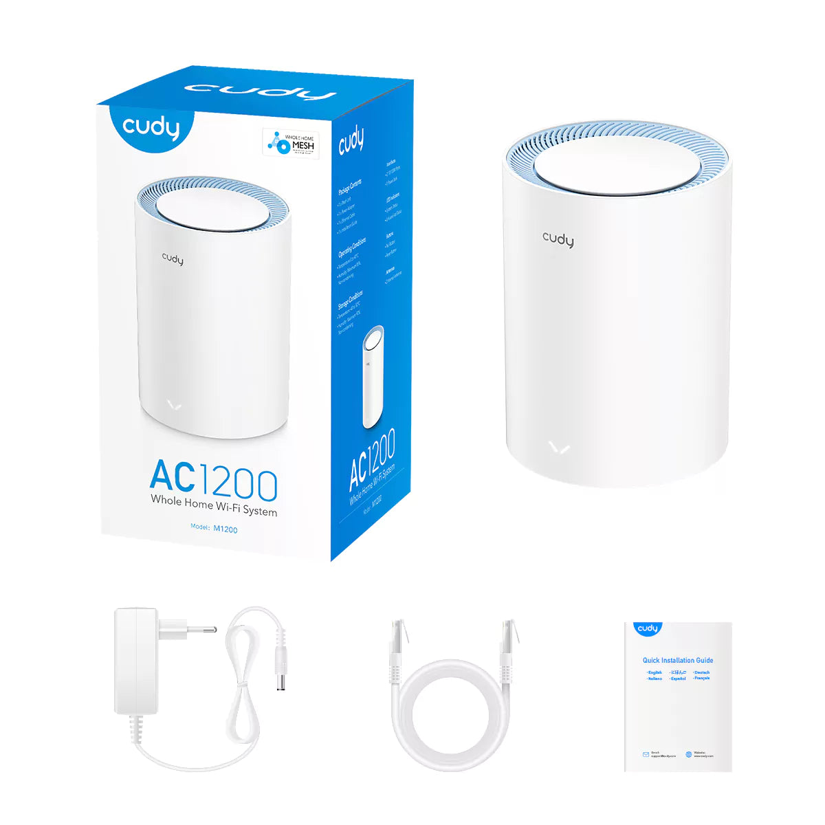 Router Cudy M1200 AC1200 Dual-Band WiFi 5 Mesh Gigabit Pack-1